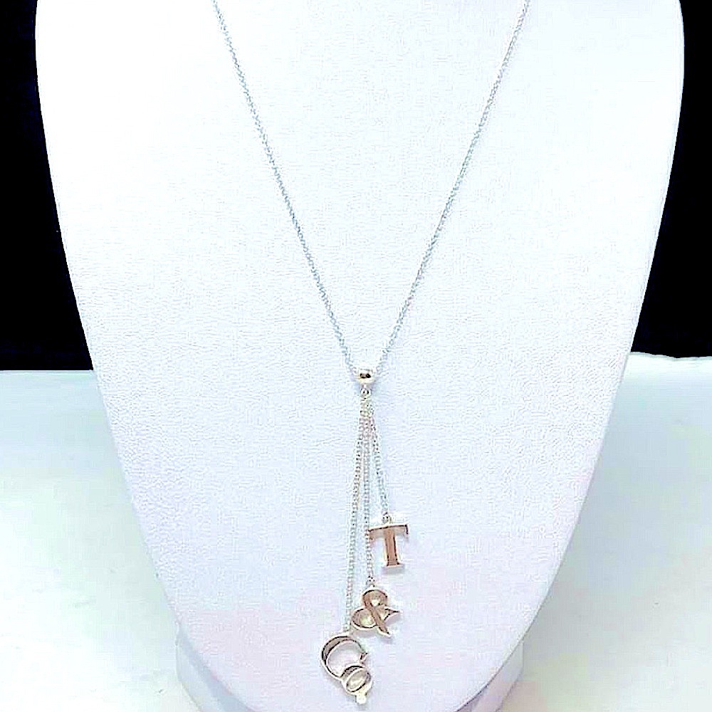 Tiffany&Co Vintage Collection Rare Sterling Silver Lariat Drop Dangle Necklace​